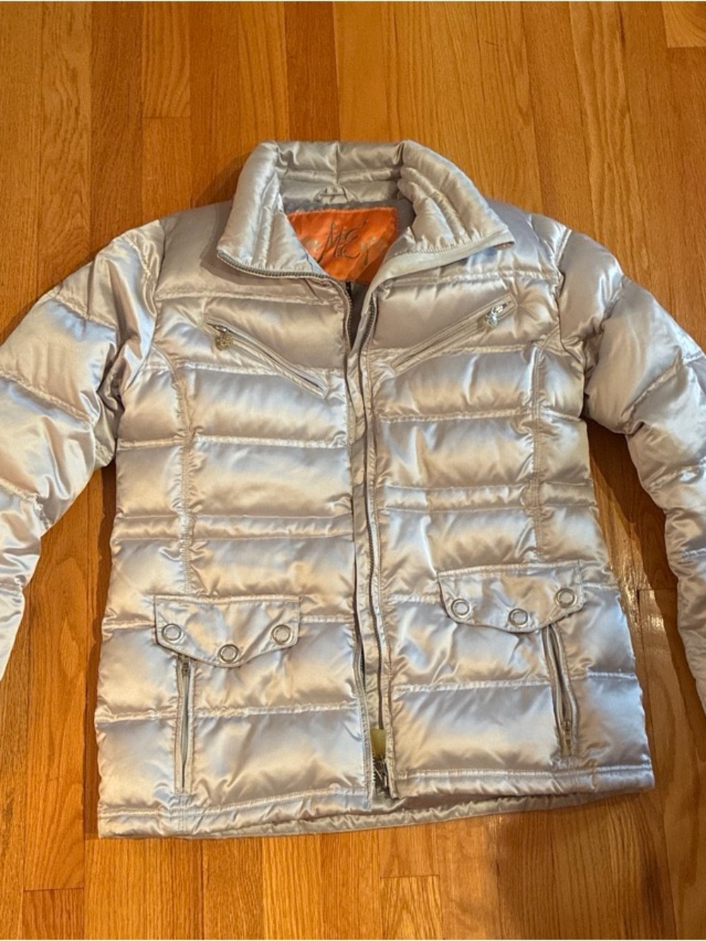 Vintage Obermeyer Down Silver Quilted Puffer Jacket - Warm Lightweight Coat